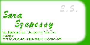 sara szepessy business card